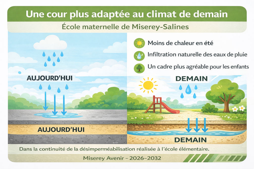 Désimperméabilisation cour école maternelle Miserey-Salines